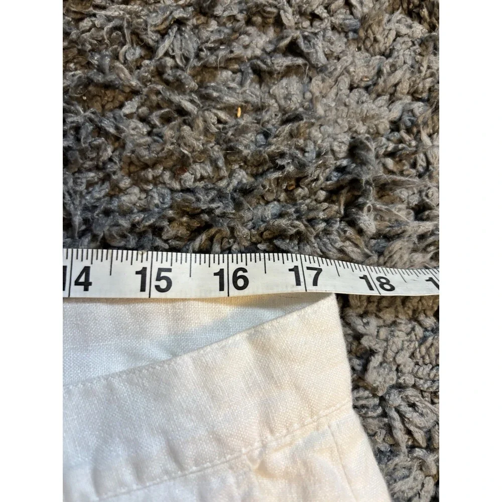 H&M Men's Pants 100% Linen White Beach Resort Sz 35x31 Pockets Comfort